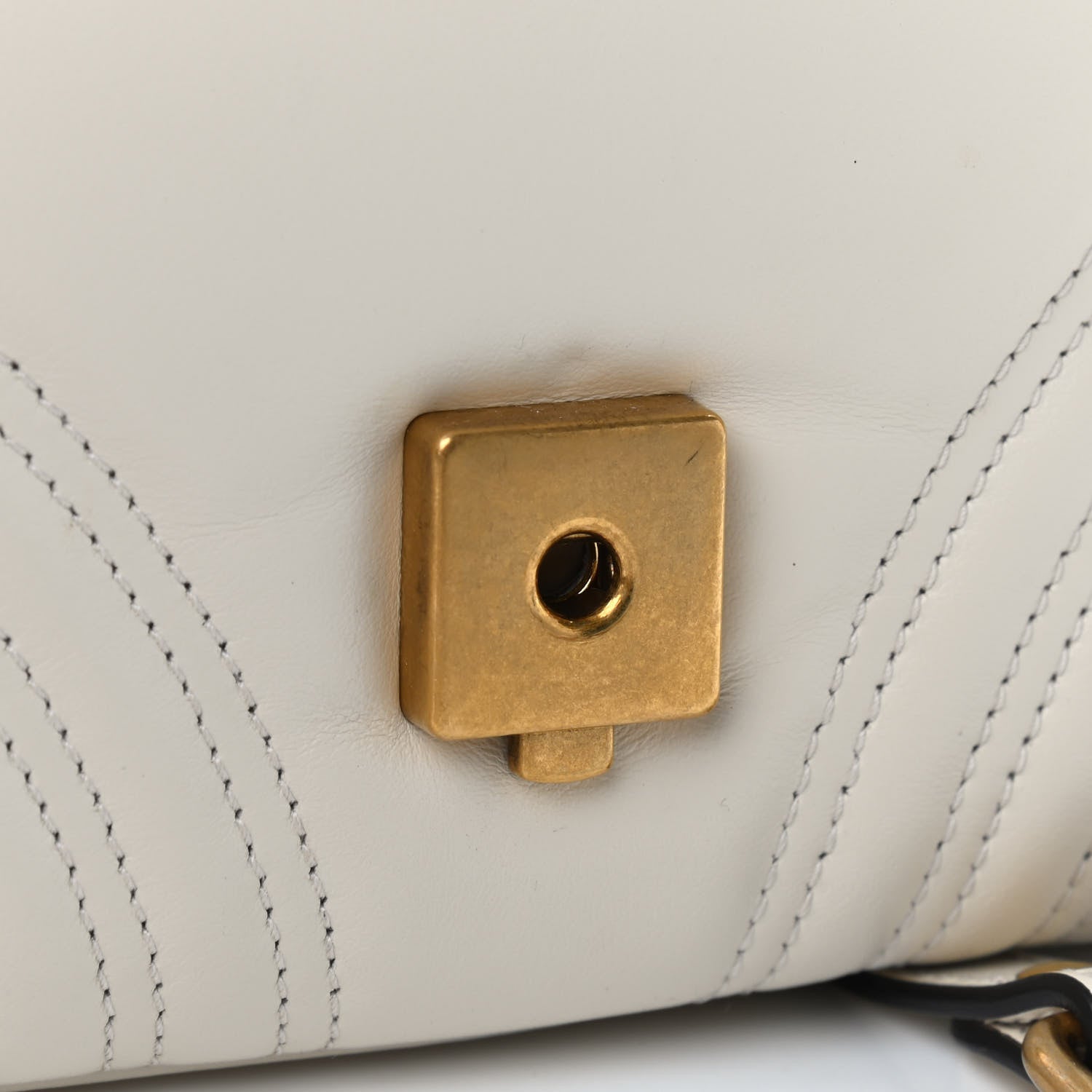 Gucci Calfskin Matelasse Small GG Marmont Top Handle Shoulder Bag White 7 of 11