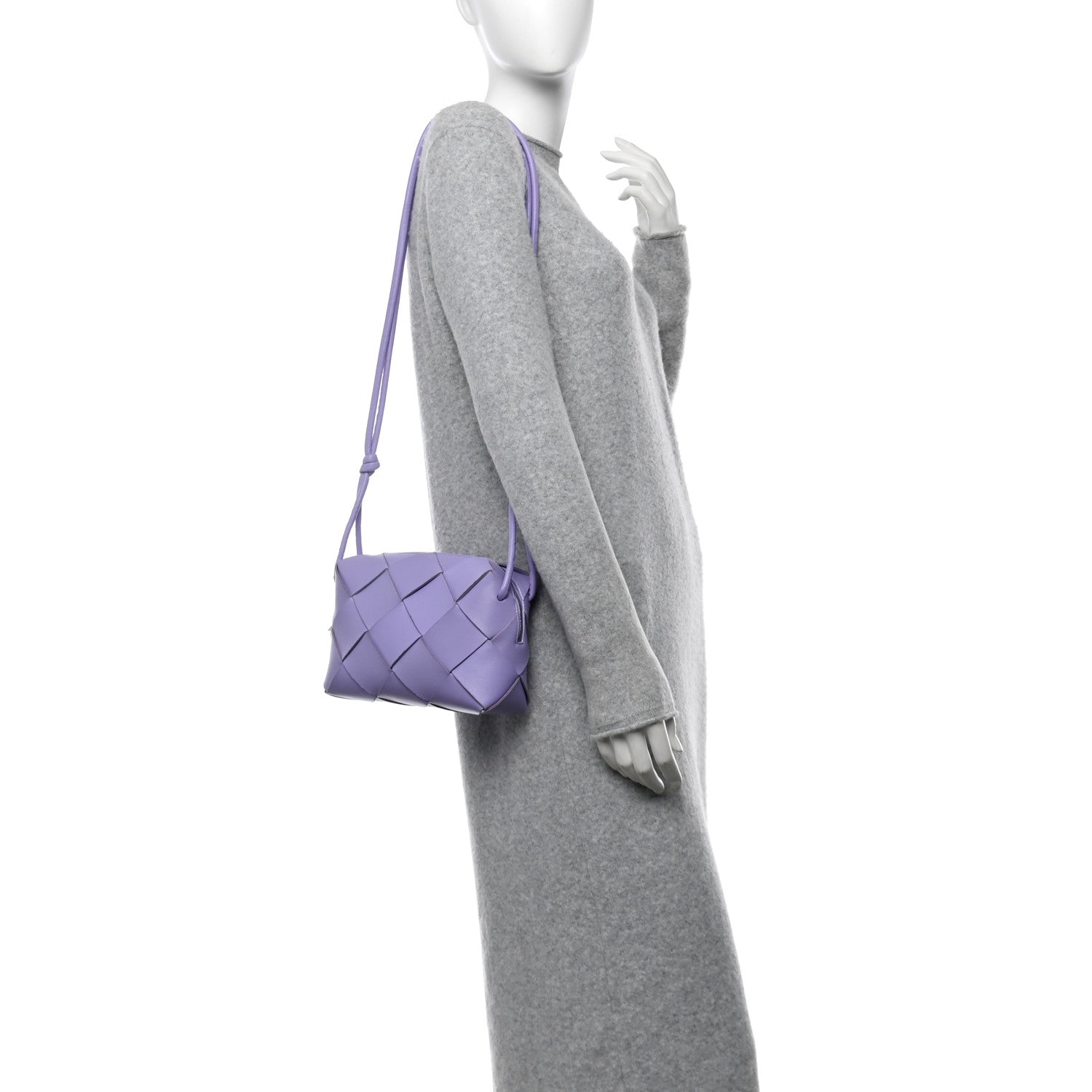 Bottega Veneta Lambskin Intreccio Small Cassette Camera Bag Wisteria 2 of 9