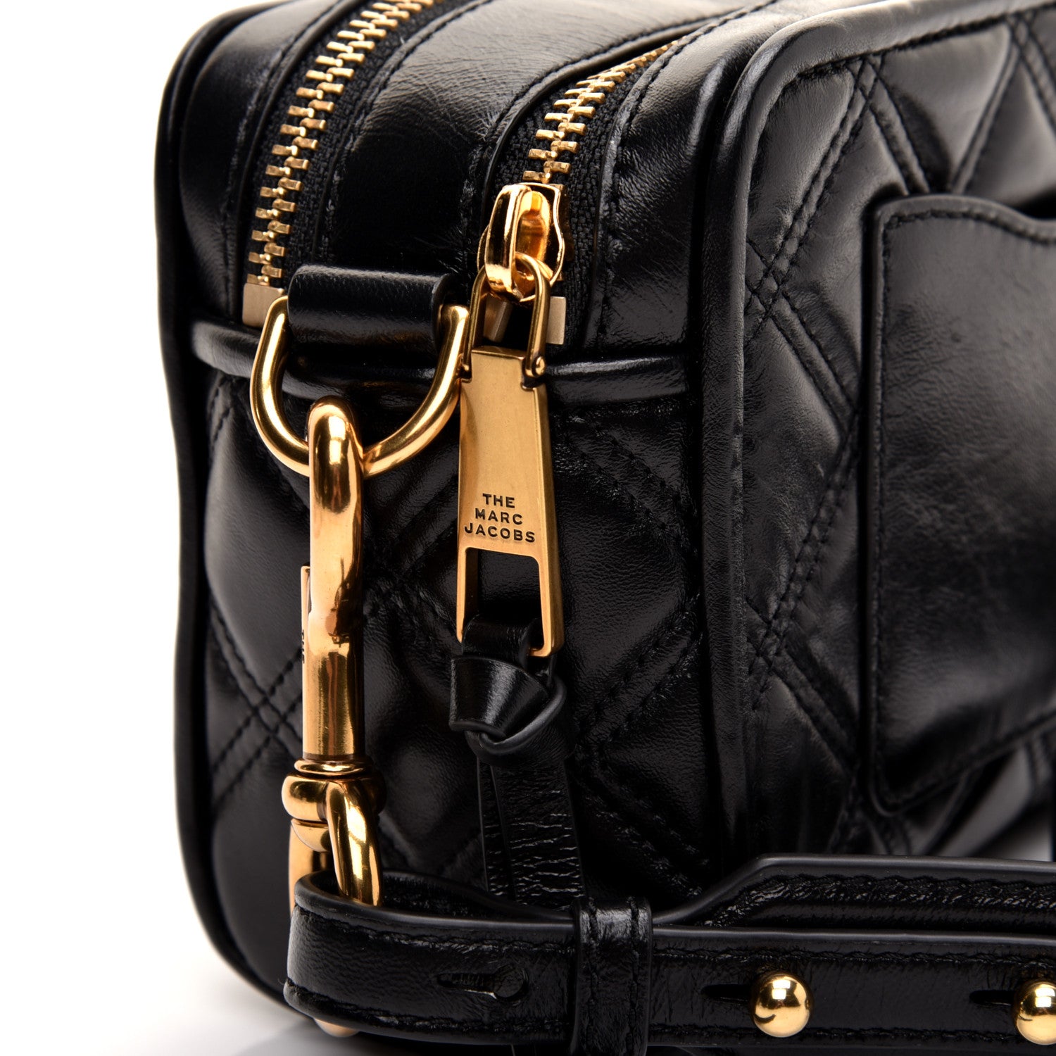Marc Jacobs Natural Grain Calfskin Quilted The Softshot 21 Bag Black 12 of 12