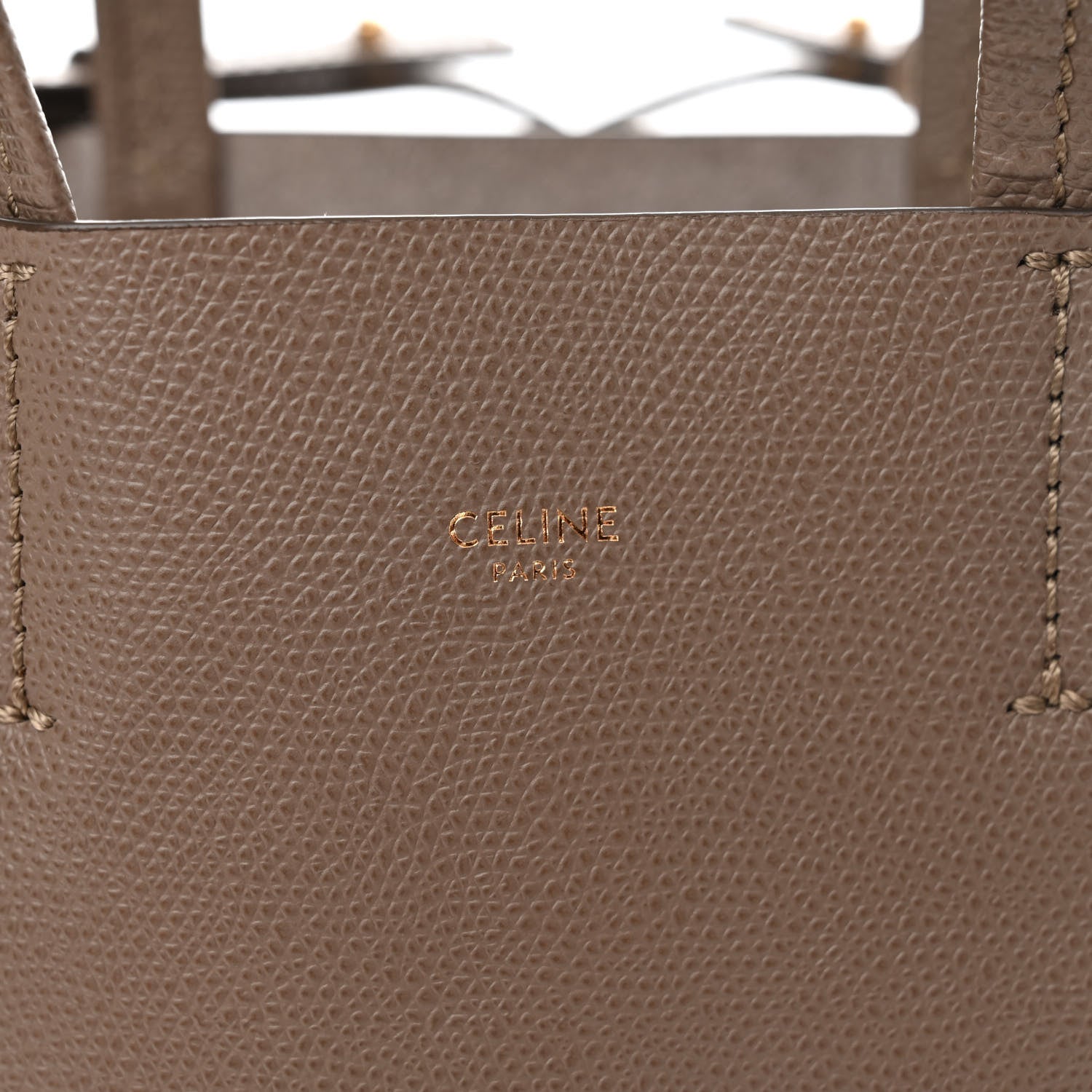 Celine Grained Calfskin Small Vertical Cabas Beige 7 of 10