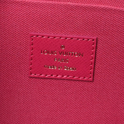 Louis Vuitton Damier Azur Studded Pochette Felicie Chain Wallet Fuchsia 7 of 9