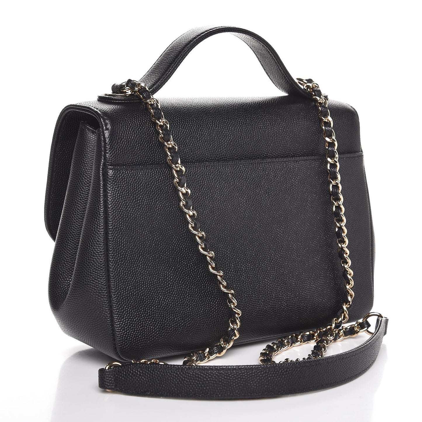 Caviar Quilted Small Business Affinity Flap Black