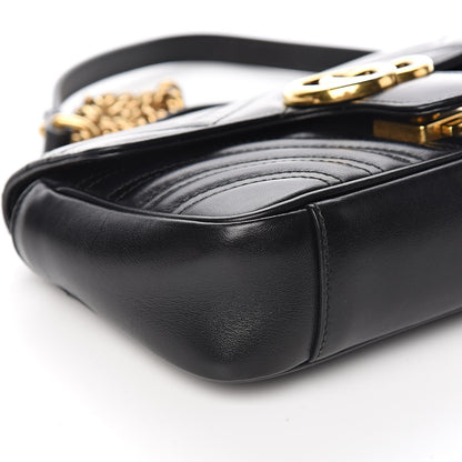 Gucci Calfskin Matelasse Mini GG Marmont Shoulder Bag Black 9 of 11