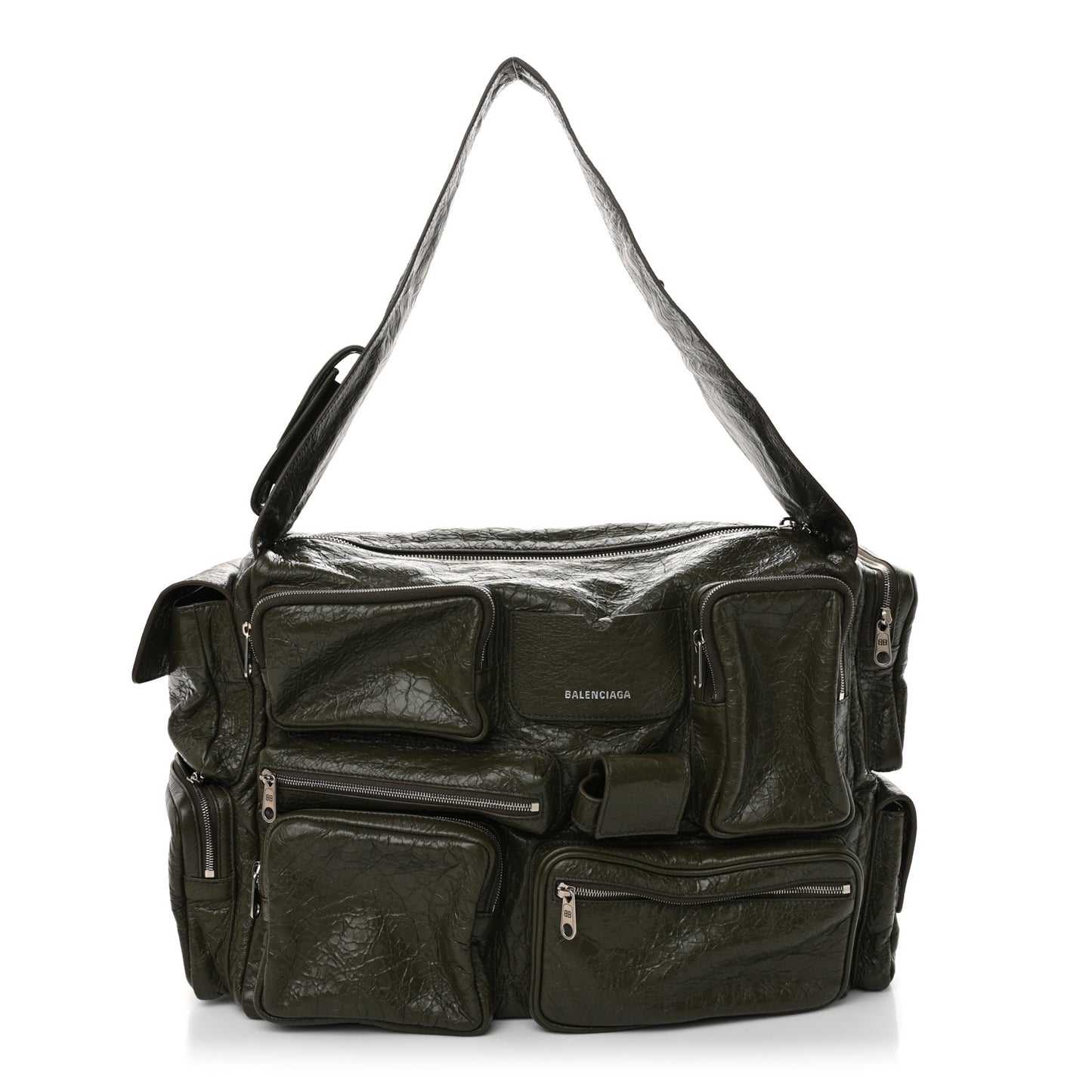 Agneau Arena Superbusy Large Sling Zip Shoulder Bag Khaki