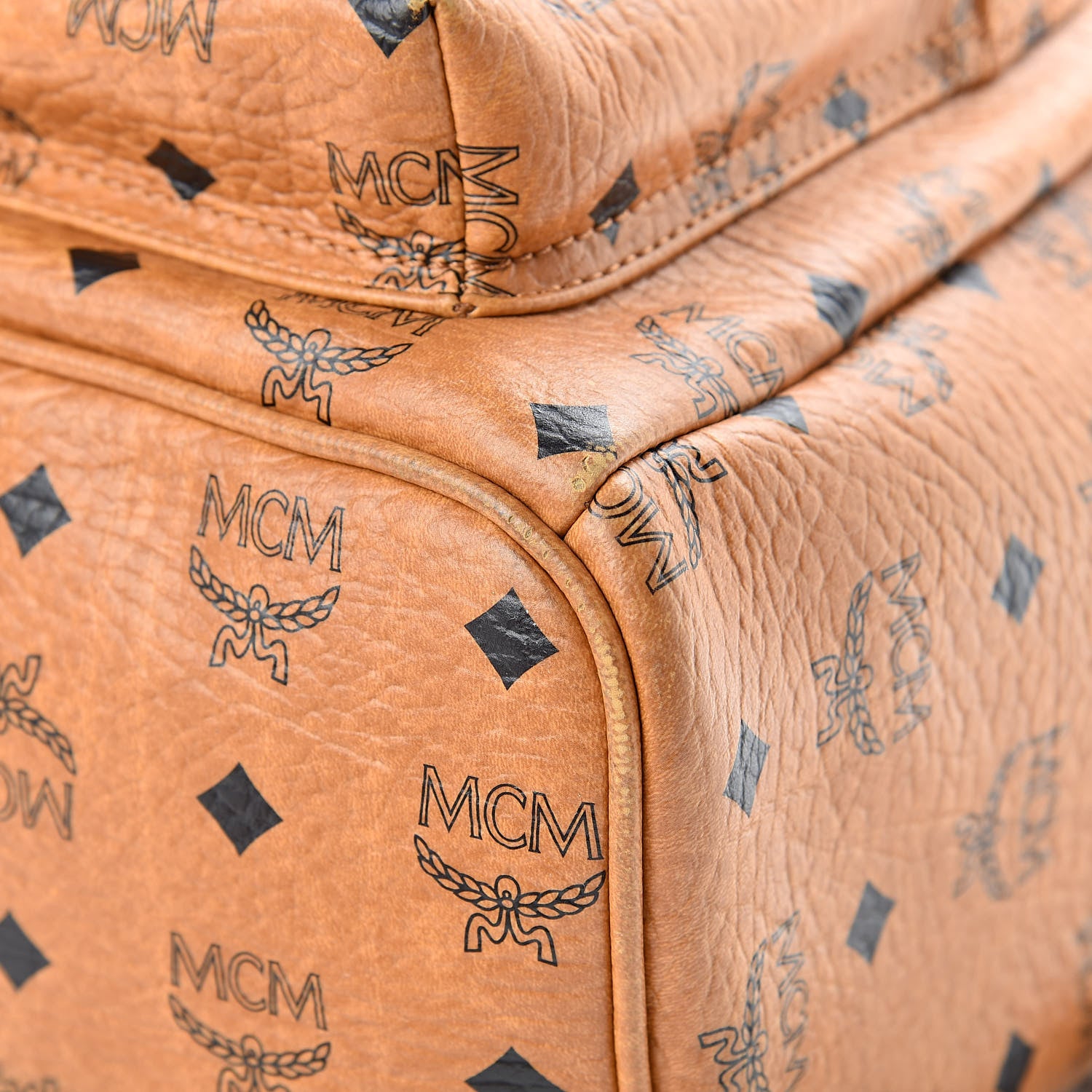 MCM Visetos Medium Sprinkle Stud Stark Backpack Cognac 10 of 18