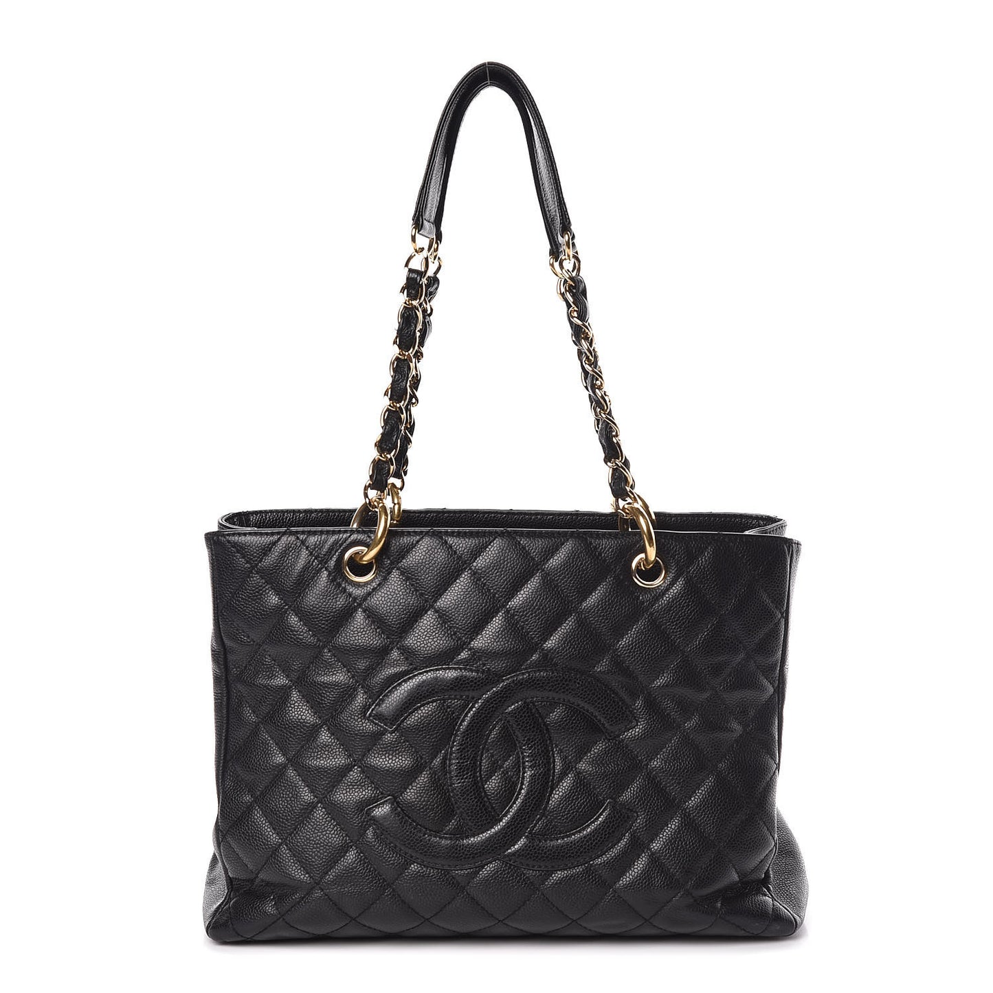 Caviar Quilted Grand Shopping Tote GST Black