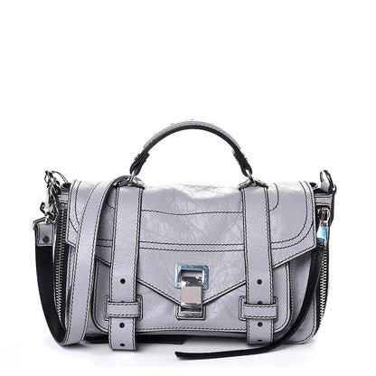 Proenza Schouler Paper Lambskin Tiny PS1 Plus Zip Satchel Dove Grey 1 of 7