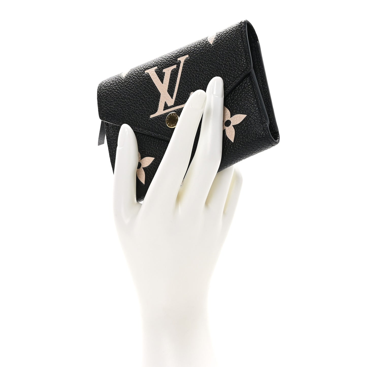 LOUIS VUITTON Empreinte Monogram Giant Victorine Wallet Black Beige