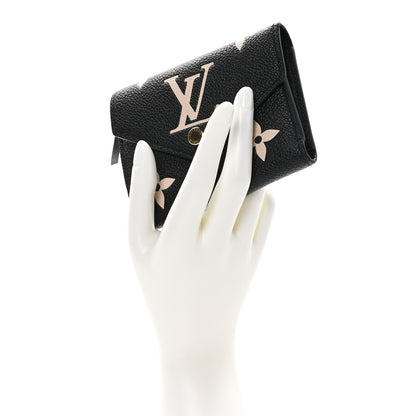 Louis Vuitton LOUIS VUITTON Empreinte Monogram Giant Victorine Wallet Black Beige 2 of 7
