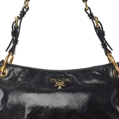 Prada Vitello Shine Shoulder Bag Black 10 of 10