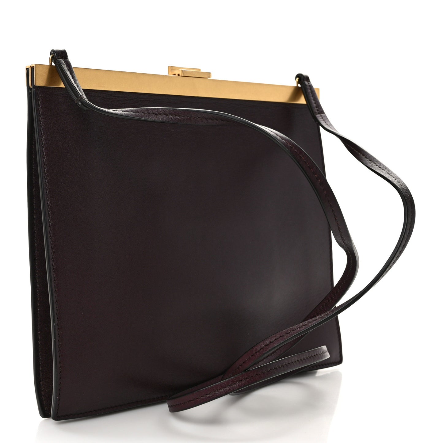 Smooth Calfskin Mini Clasp Bag Bordeaux