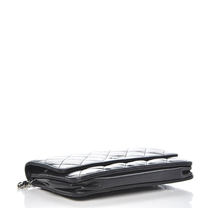Chanel Lambskin Quilted Wallet On Chain WOC Black 4 of 8