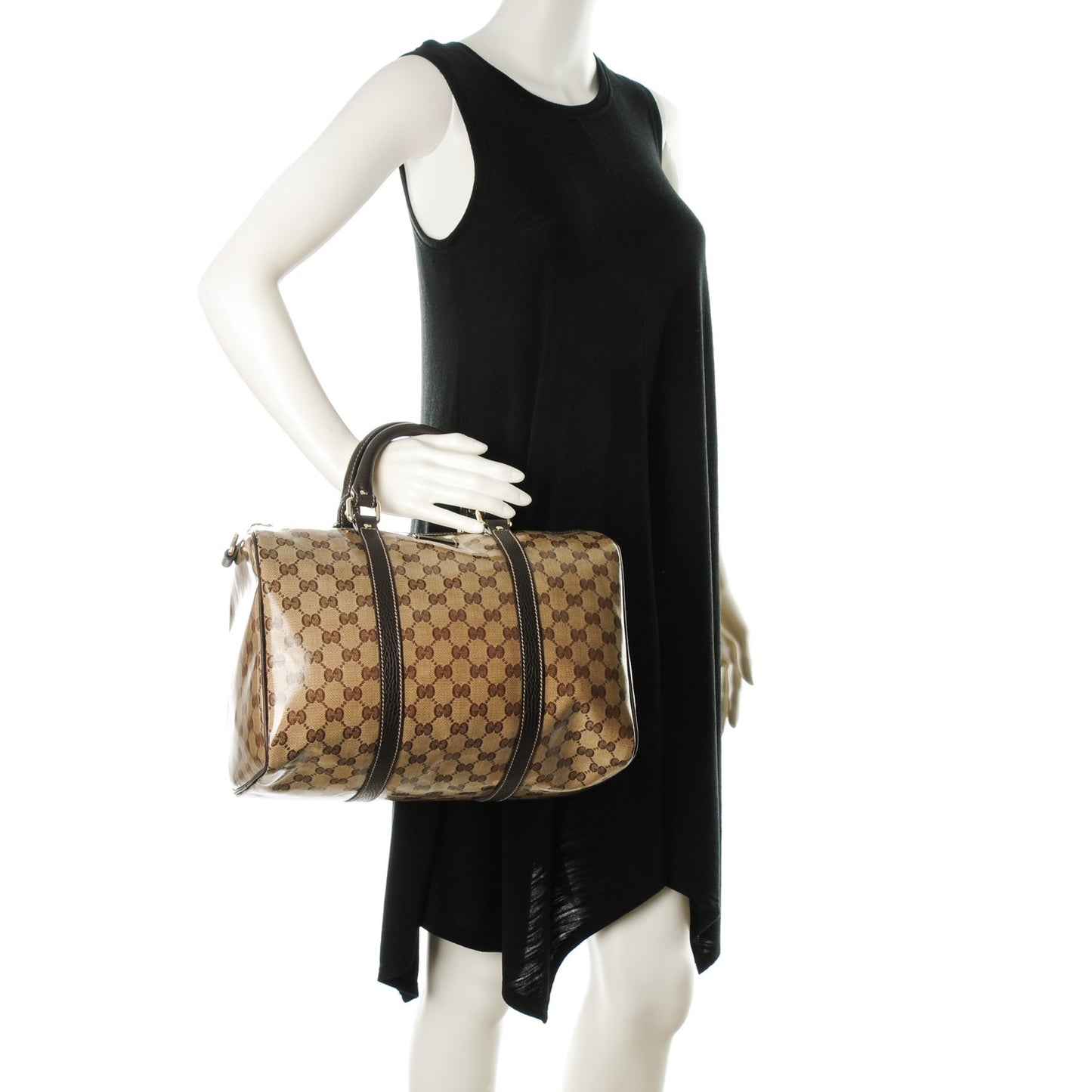 Crystal Monogram Medium Joy Boston Dark Brown