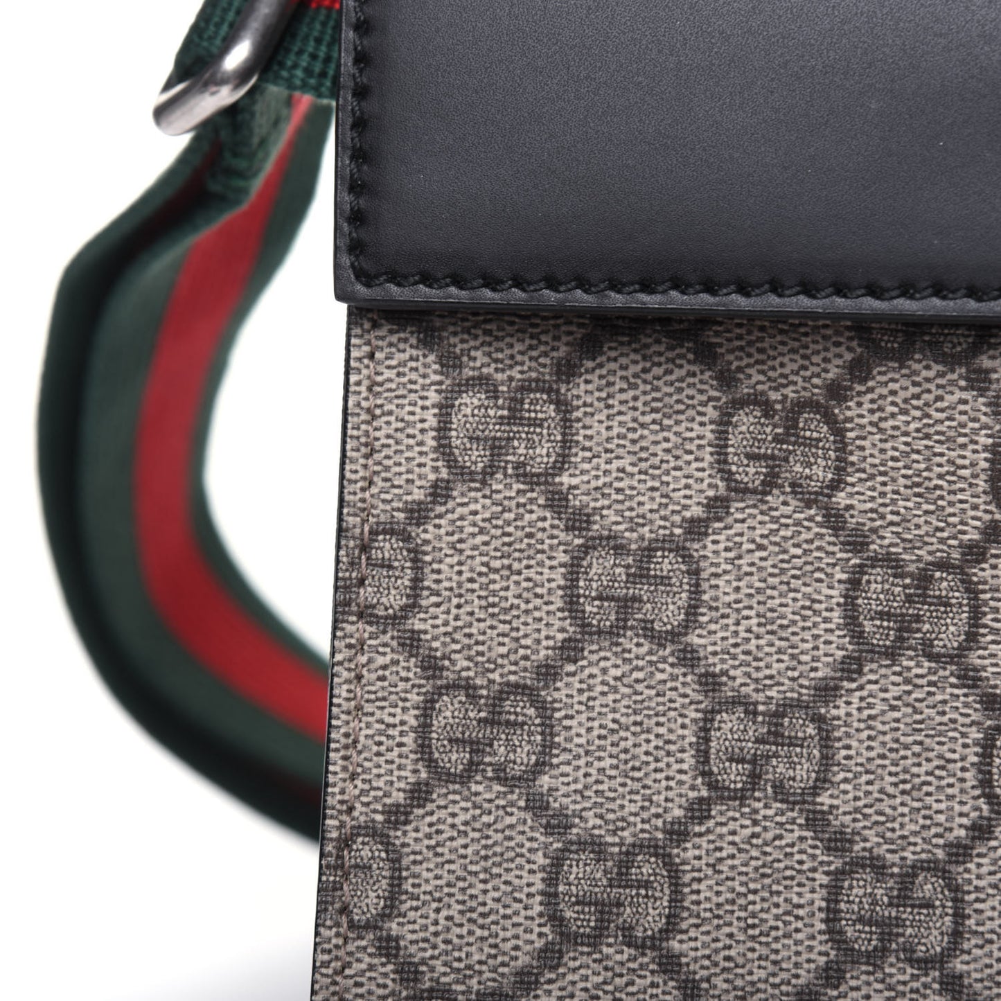 GG Supreme Monogram Web Belt Bag Black