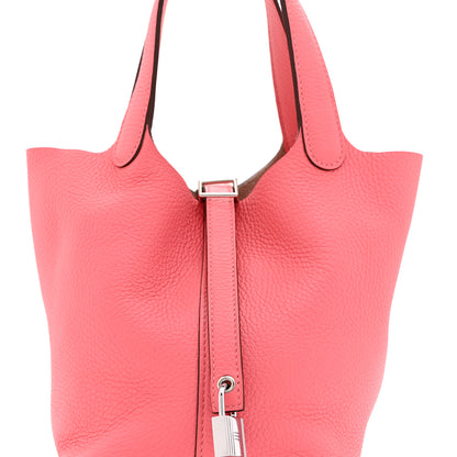 Hermes Taurillon Clemence Picotin Lock 18 PM Rose Azalee 8 of 10