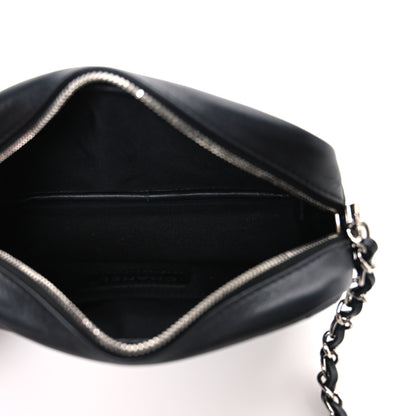 Chanel Calfskin Diagonal Chevron Quilted Tassel Camera Case Black 5 of 10