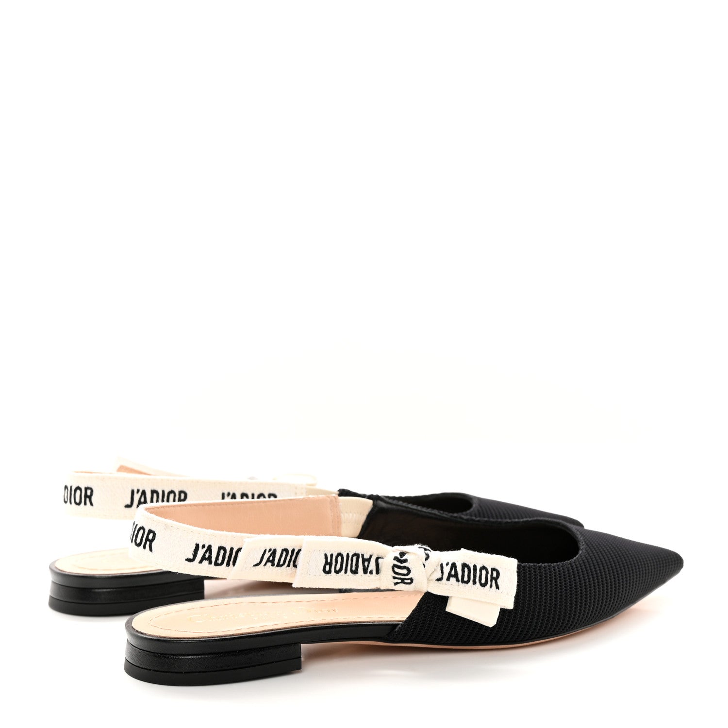 Christian Dior Technical Canvas Ribbon J'Adior Slingback Ballet Flats 38.5 Black 4 of 14