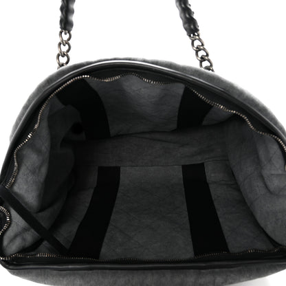 Chanel Washed Toile Calfskin Quilted Trolley Black 5 of 10