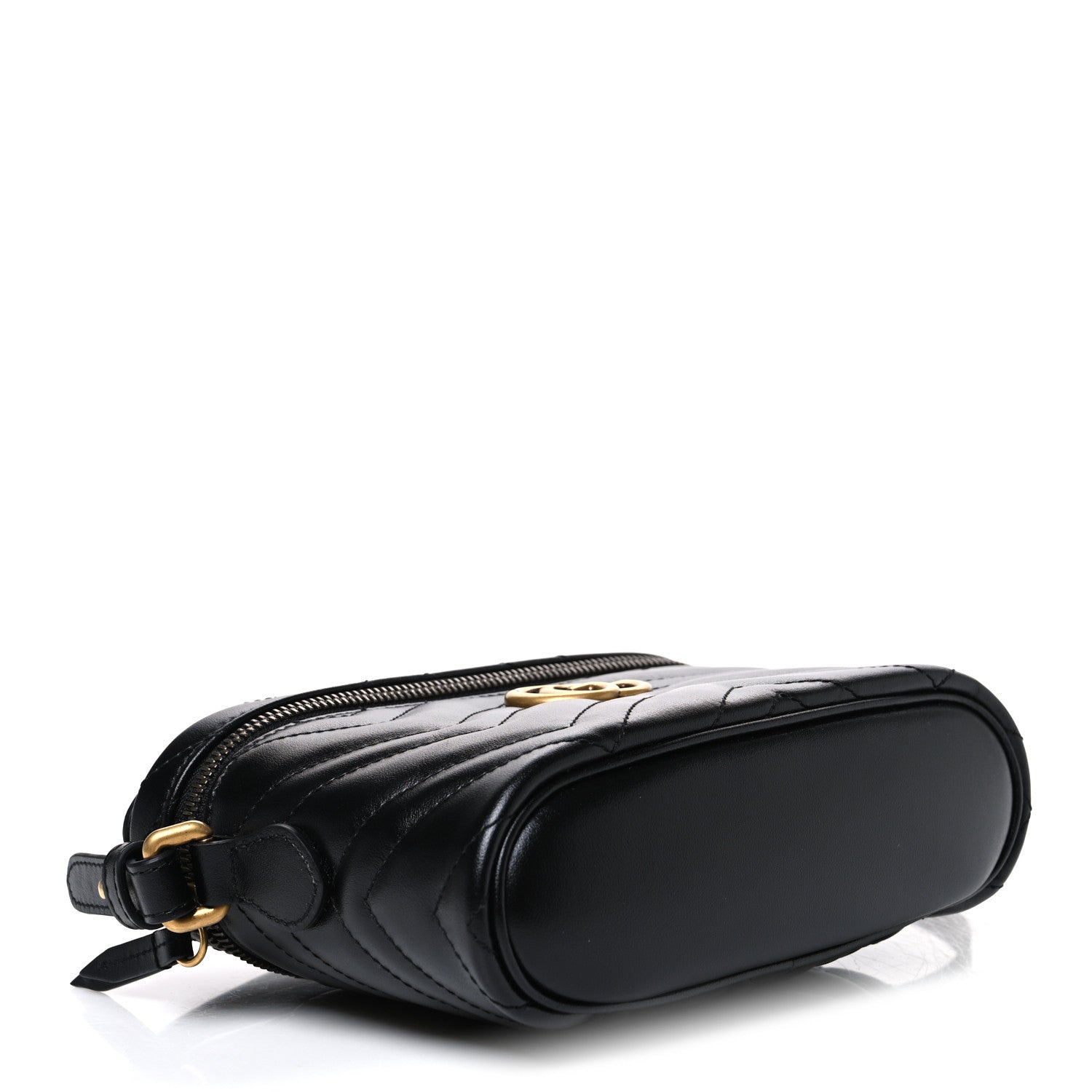 Gucci Calfskin Matelasse Small GG Marmont Vanity Cosmetic Case Black 4 of 10