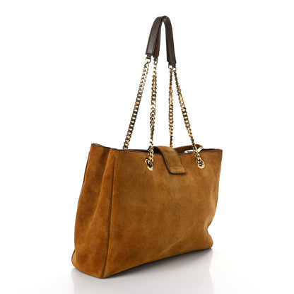 Saint Laurent Suede Monogram Shopping Tote Light Ochre 3 of 10