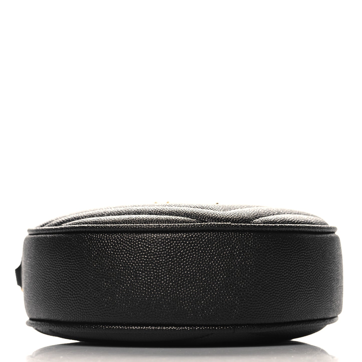 Grain De Poudre Matelasse Chevron Quilted Round Vinyle Camera Bag Black