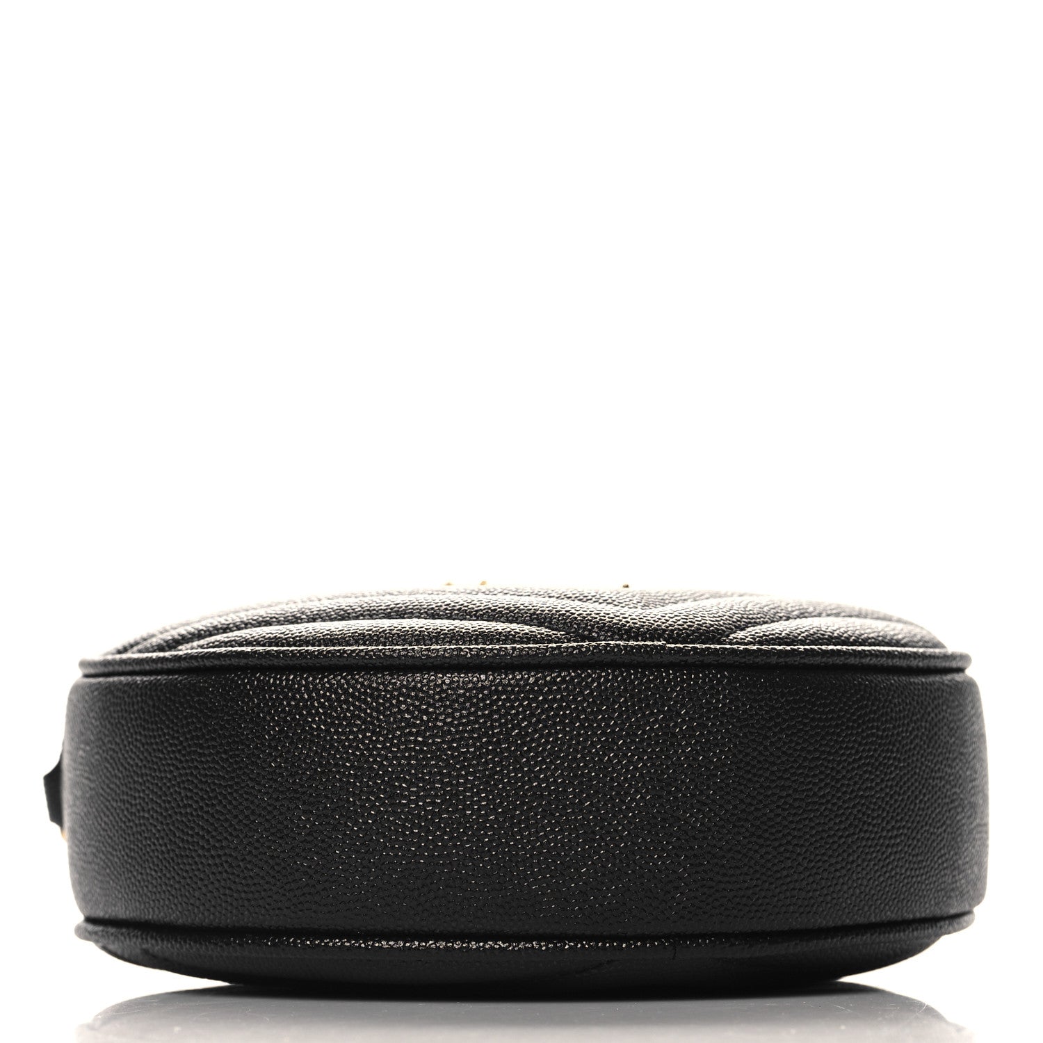 Saint Laurent Grain De Poudre Matelasse Chevron Quilted Round Vinyle Camera Bag Black 4 of 10