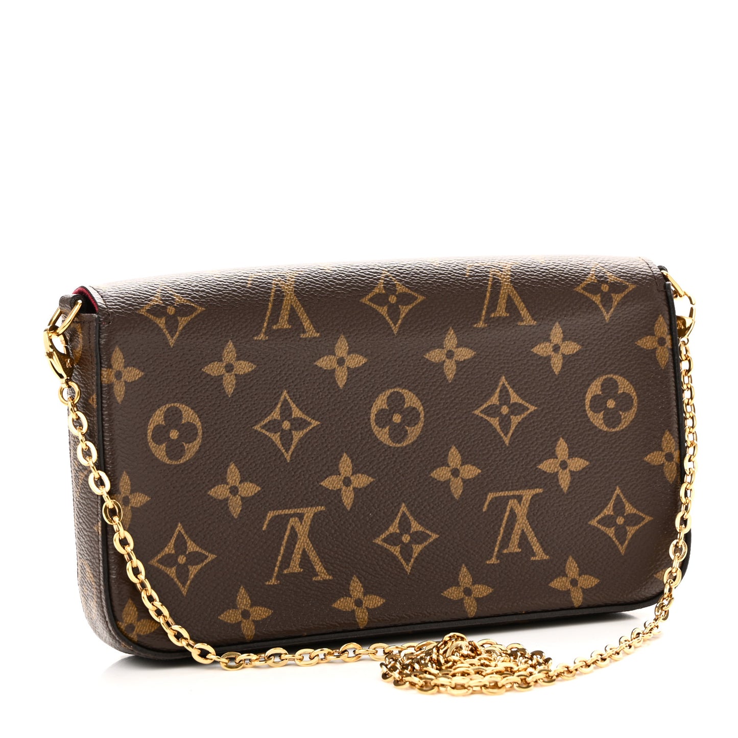 Monogram Pochette Felicie Chain Wallet Fuchsia