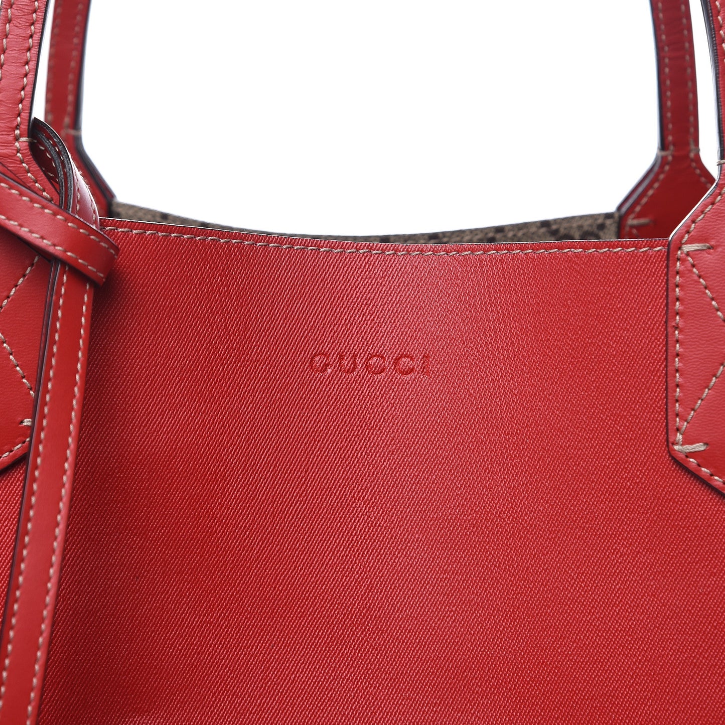 GG Supreme Monogram Medium Reversible Tote Beige Red