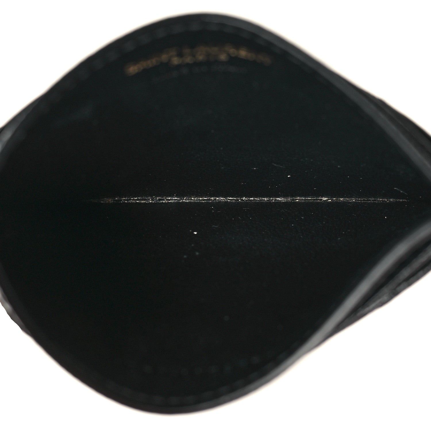 Saint Laurent Grain De Poudre Matelasse Chevron Monogram Credit Card Case Black 5 of 9