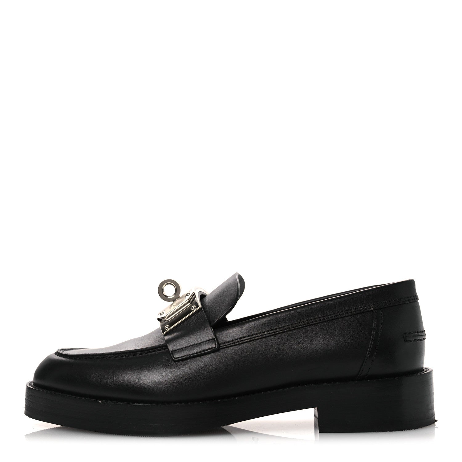 Hermes Calfskin Womens Hot Loafer 37 Black 1 of 13