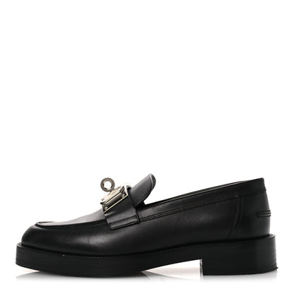 Hermes Calfskin Womens Hot Loafer 37 Black 1 of 13