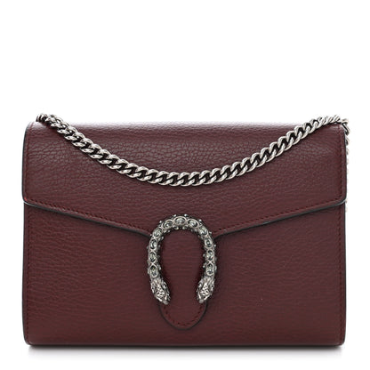 Gucci Dollar Calfskin Crystal Mini Dionysus Chain Wallet Vintage Bordeaux 1 of 13