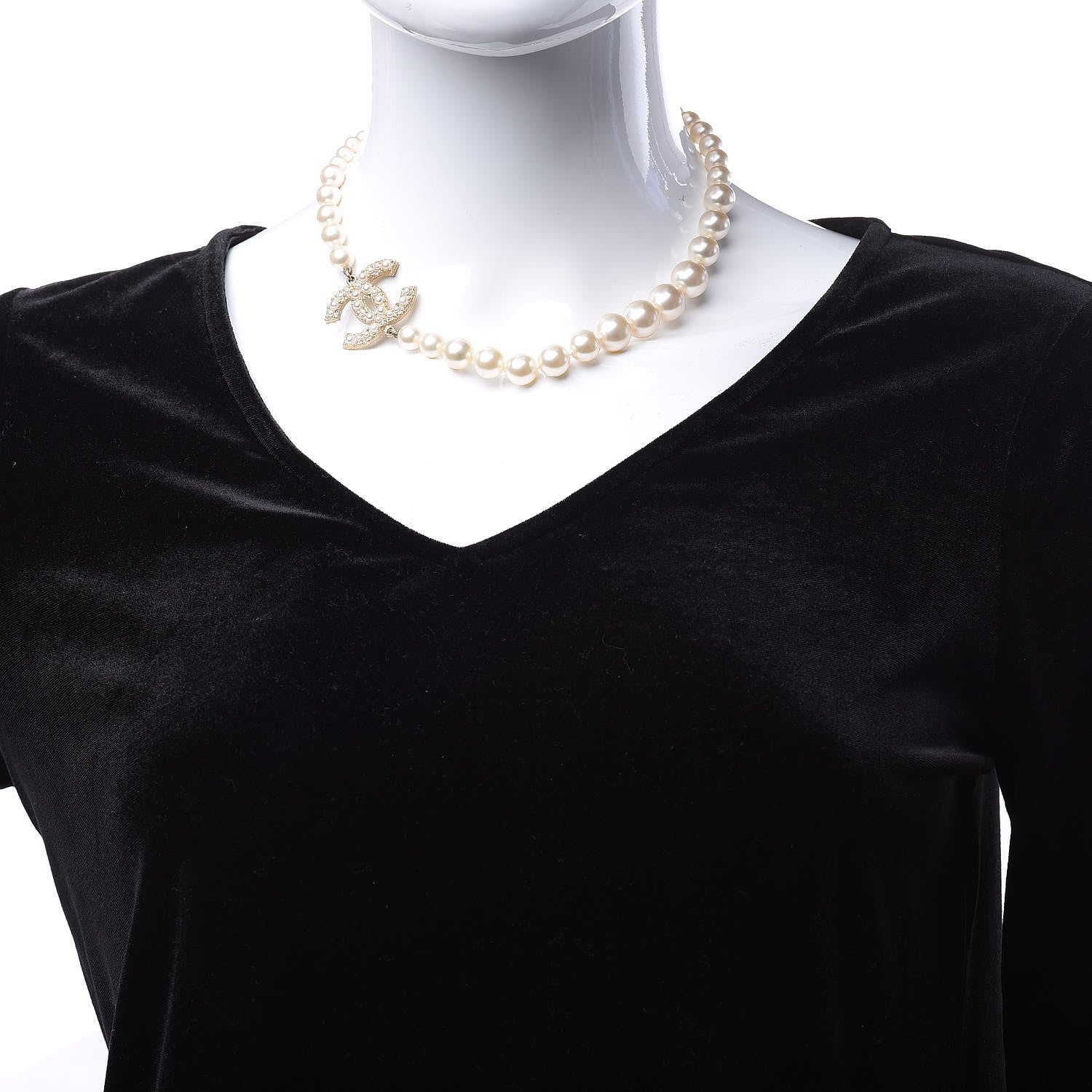 Chanel Pearl CC 100th Anniversary Necklace Light Gold 2 of 5