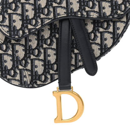 Christian Dior Oblique Mini Saddle Bag Blue 8 of 12
