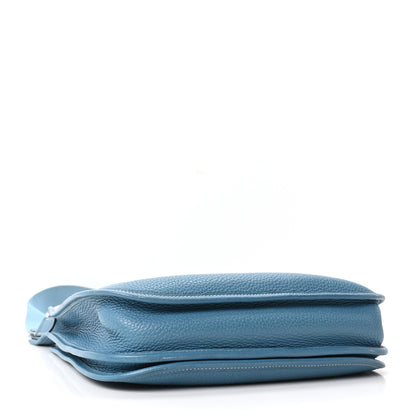 Hermes Taurillon Clemence Evelyne II PM Blue Jean 4 of 10