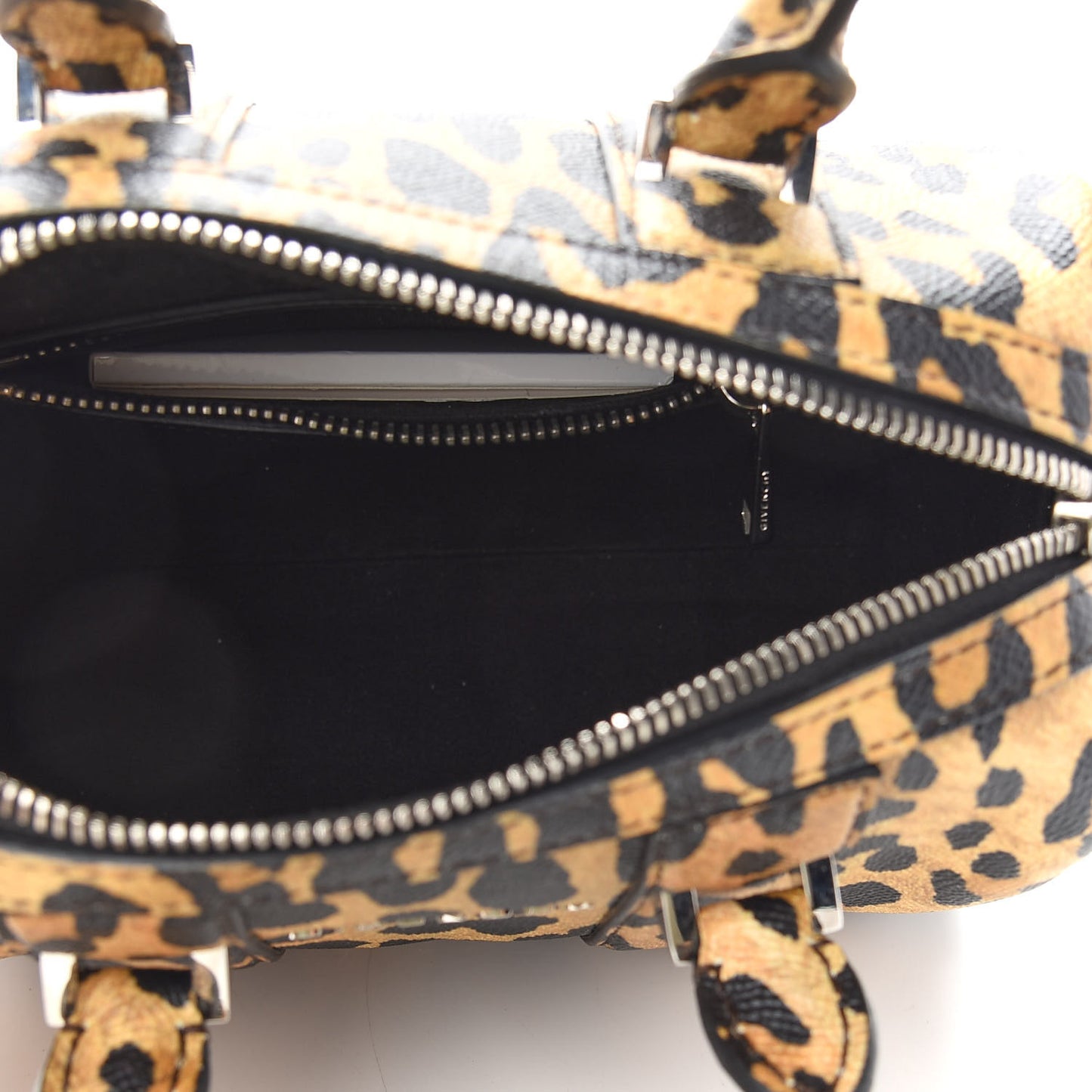 Grained Calfskin Leopard Print Micro Lucrezia