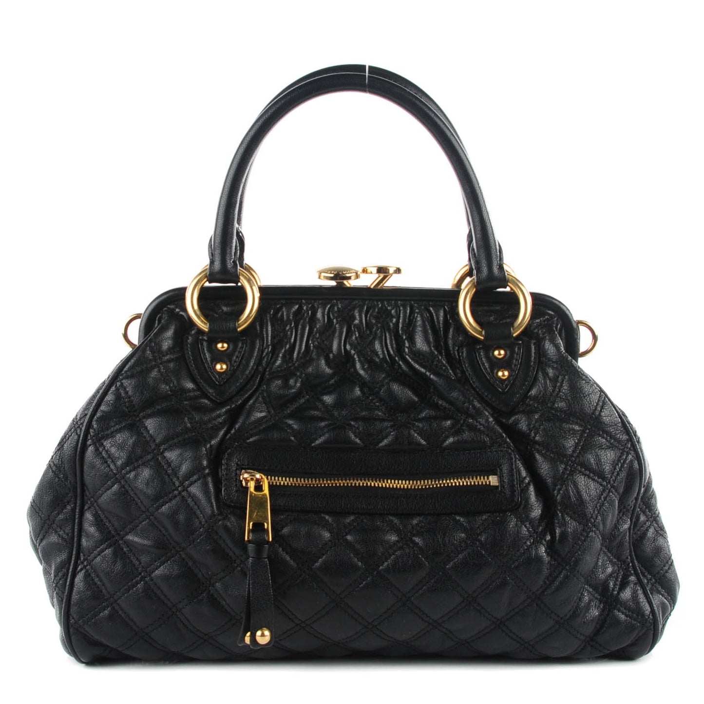 Calfskin Quilted Stam Black