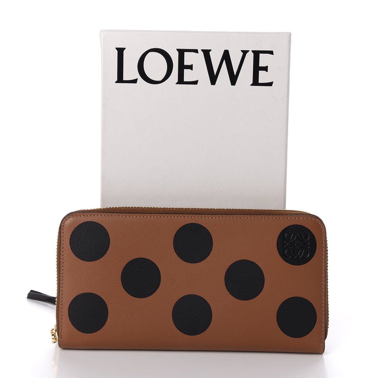 Calfskin Polka Dot Zip Around Wallet Multicolor