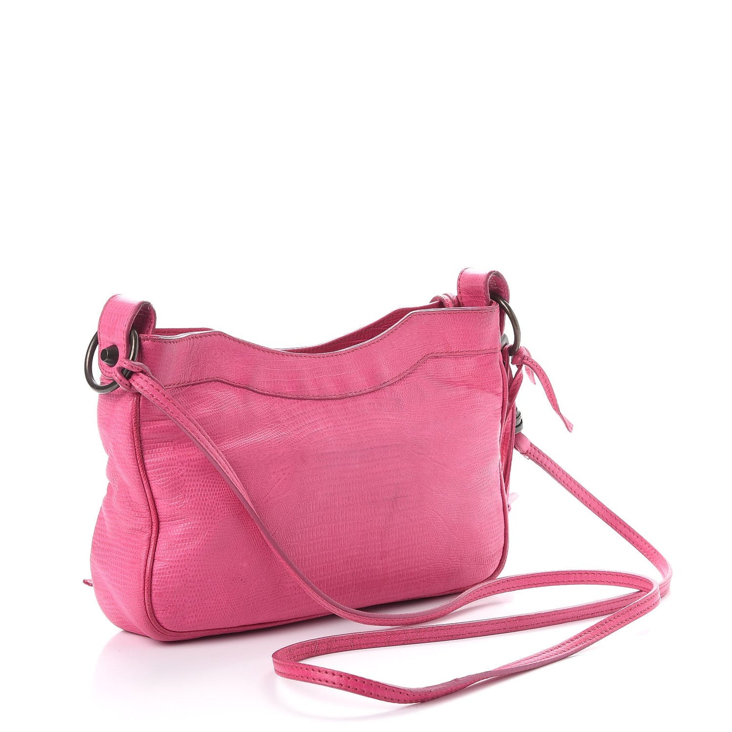 Lizard Embossed Hip Shoulder Bag Pink