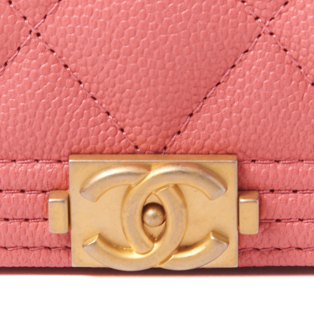 Caviar Quilted Boy Wallet On Chain WOC Pink
