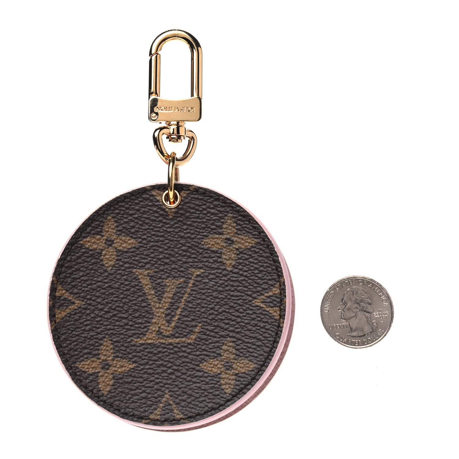 Louis Vuitton Monogram LV Mirror Bag Charm Key Holder Rose Ballerine 2 of 3