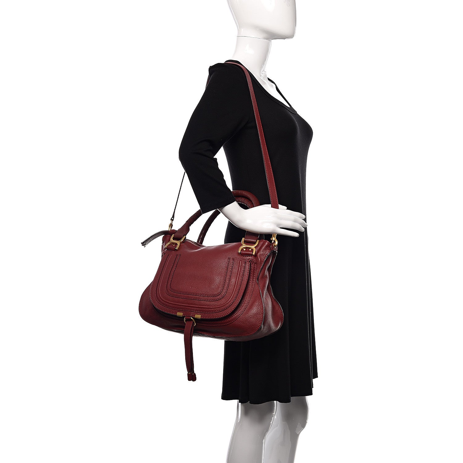 Chloe Calfskin Medium Marcie Satchel Cocoa 2 of 11