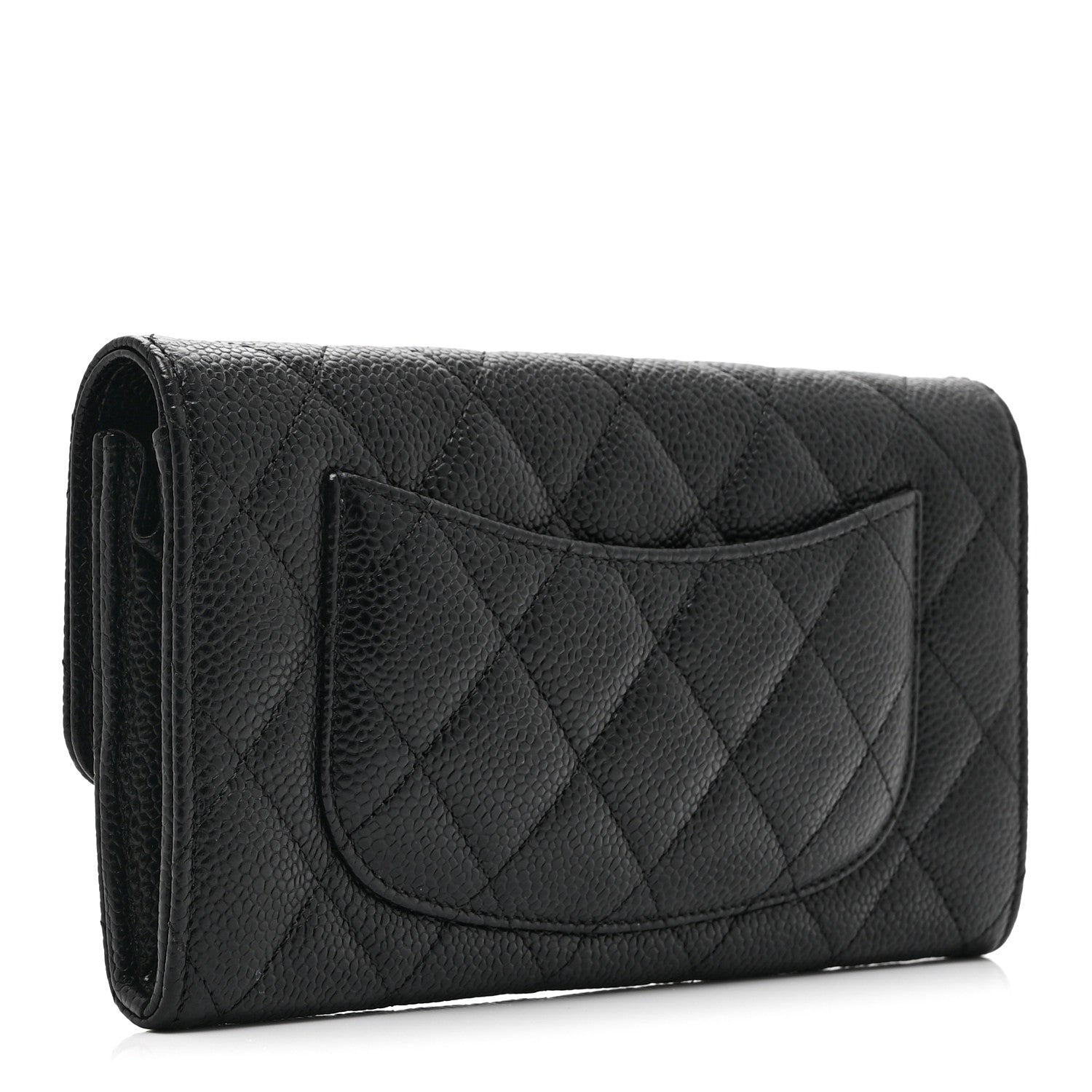 Chanel Caviar Quilted Large Gusset Flap Wallet Black 3 of 10