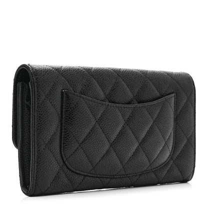 Chanel Caviar Quilted Large Gusset Flap Wallet Black 3 of 10