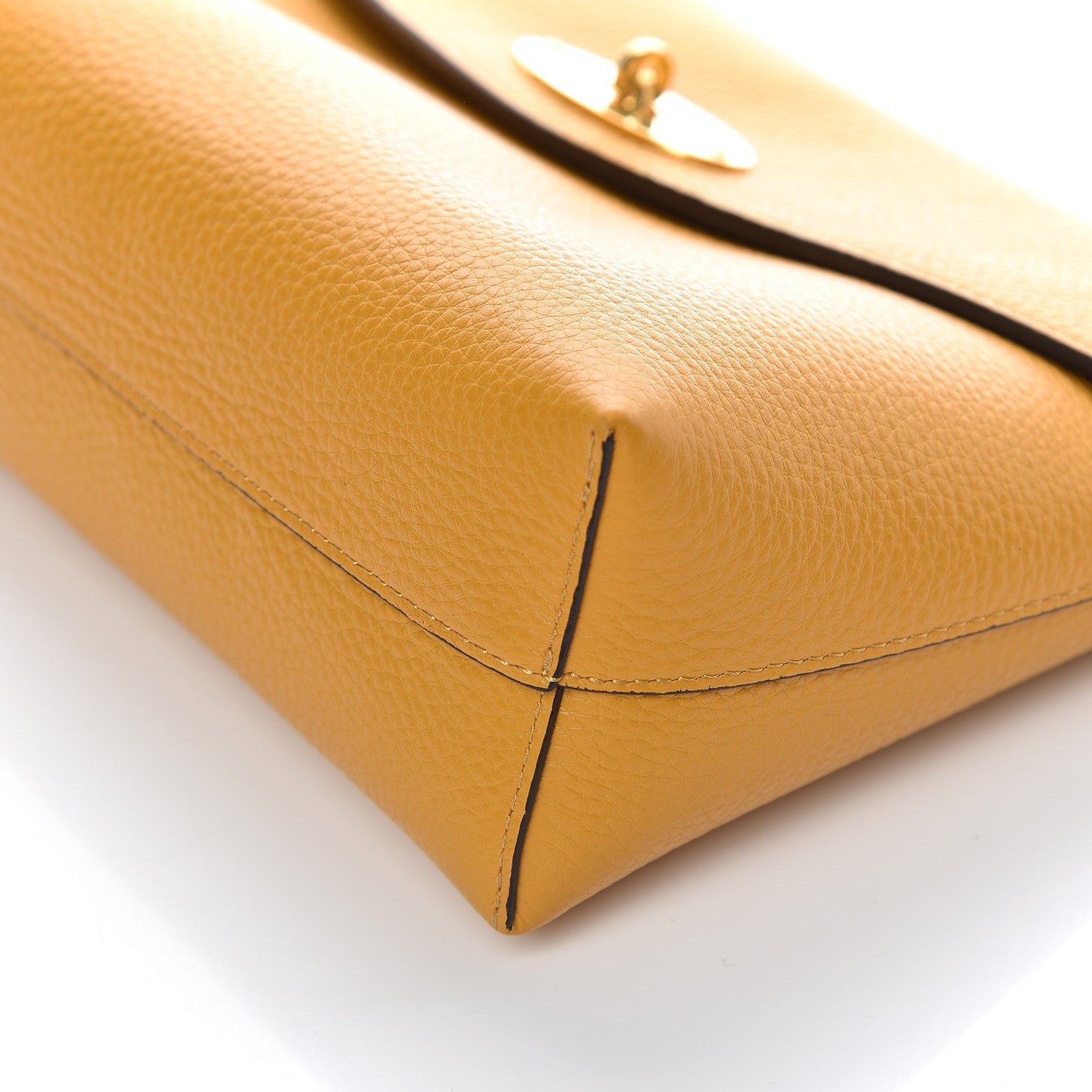 Mulberry Classic Grain Calfskin Large Darley Cosmetic Pouch Deep Amber 6 of 9
