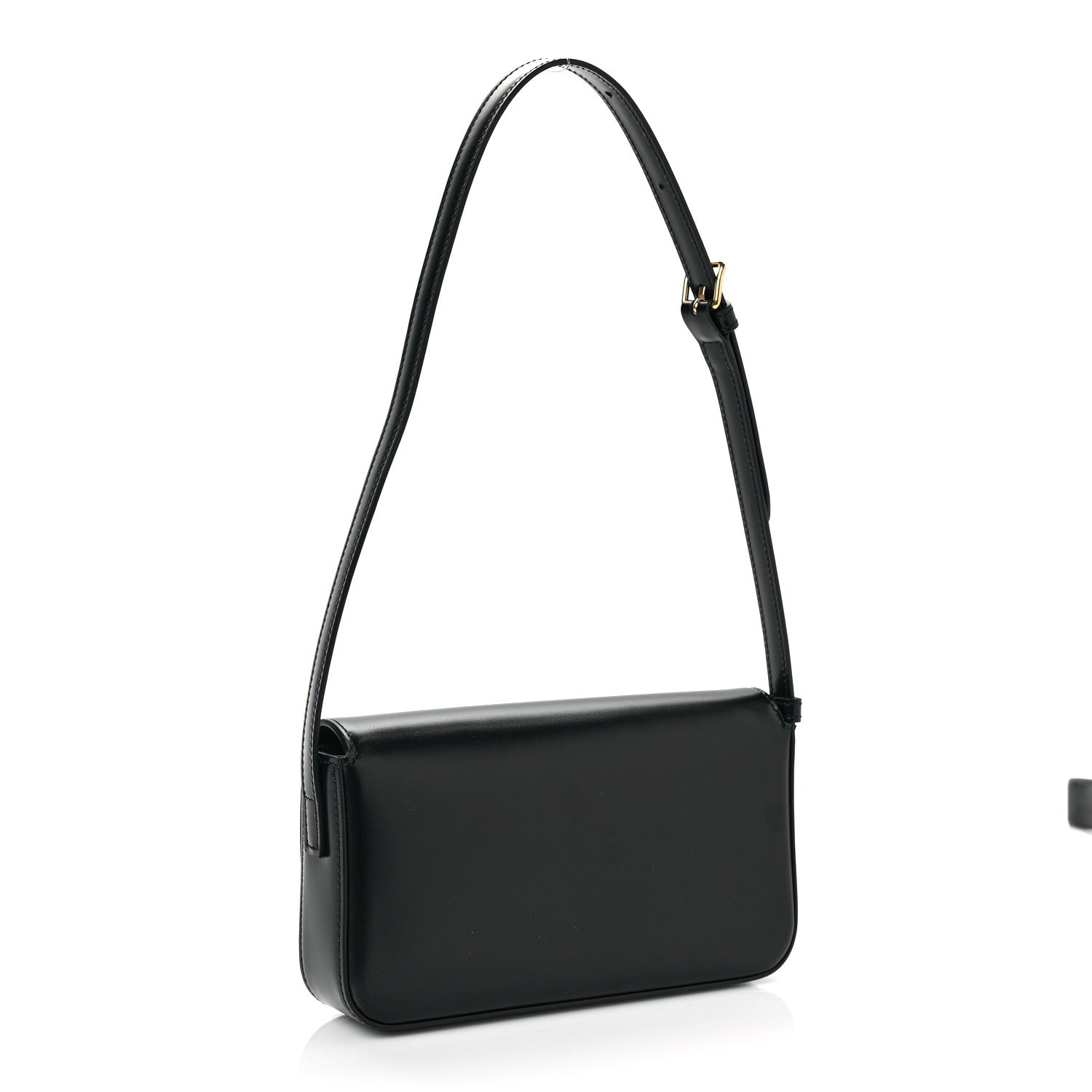 Celine Shiny Calfskin Triomphe Shoulder Bag Black 3 of 9
