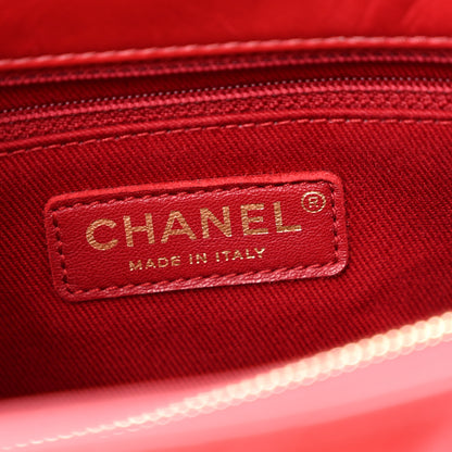 Chanel Aged Calfskin Chevron Quilted Small Coco Handle Flap Red 6 of 13