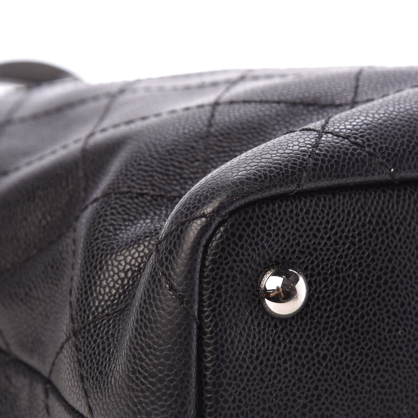 Grained Calfskin Shopping Fever Tote Black