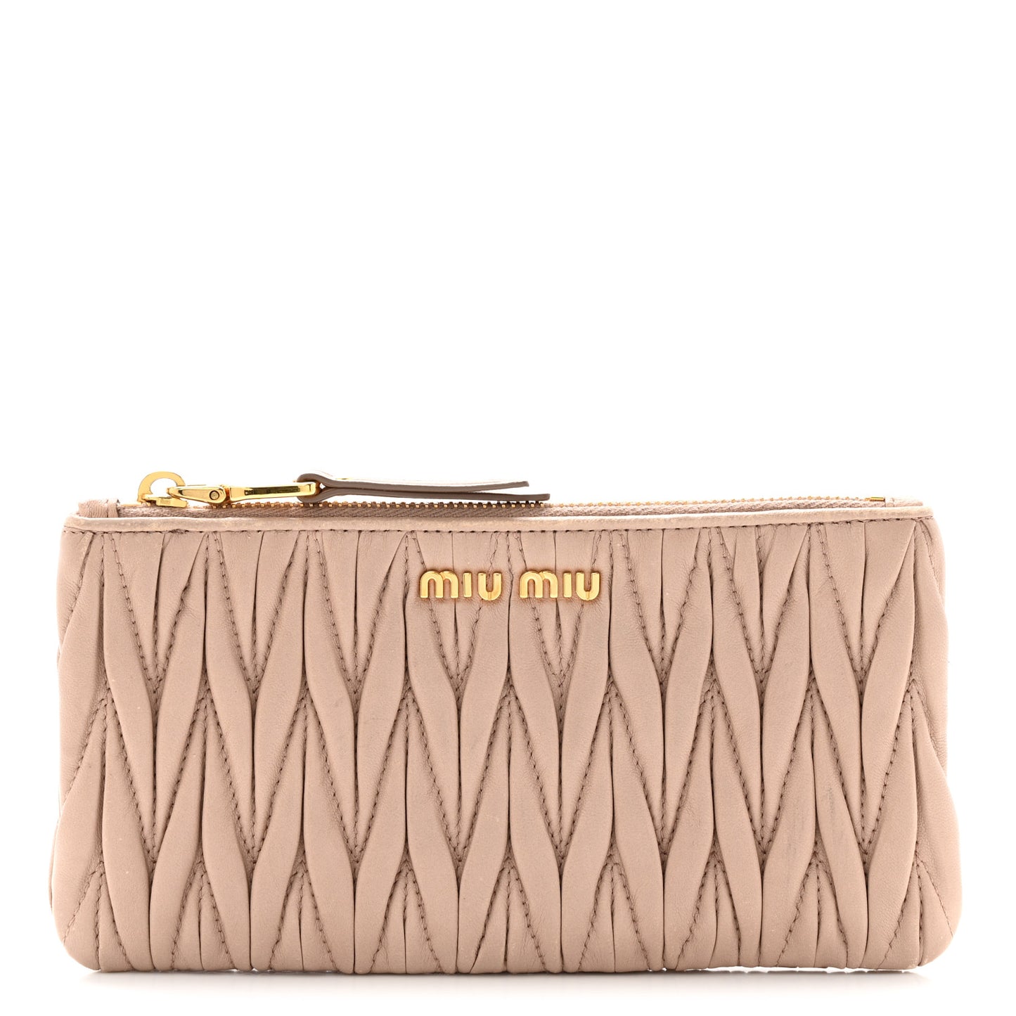 Nappa Matelasse Wristlet Cammeo