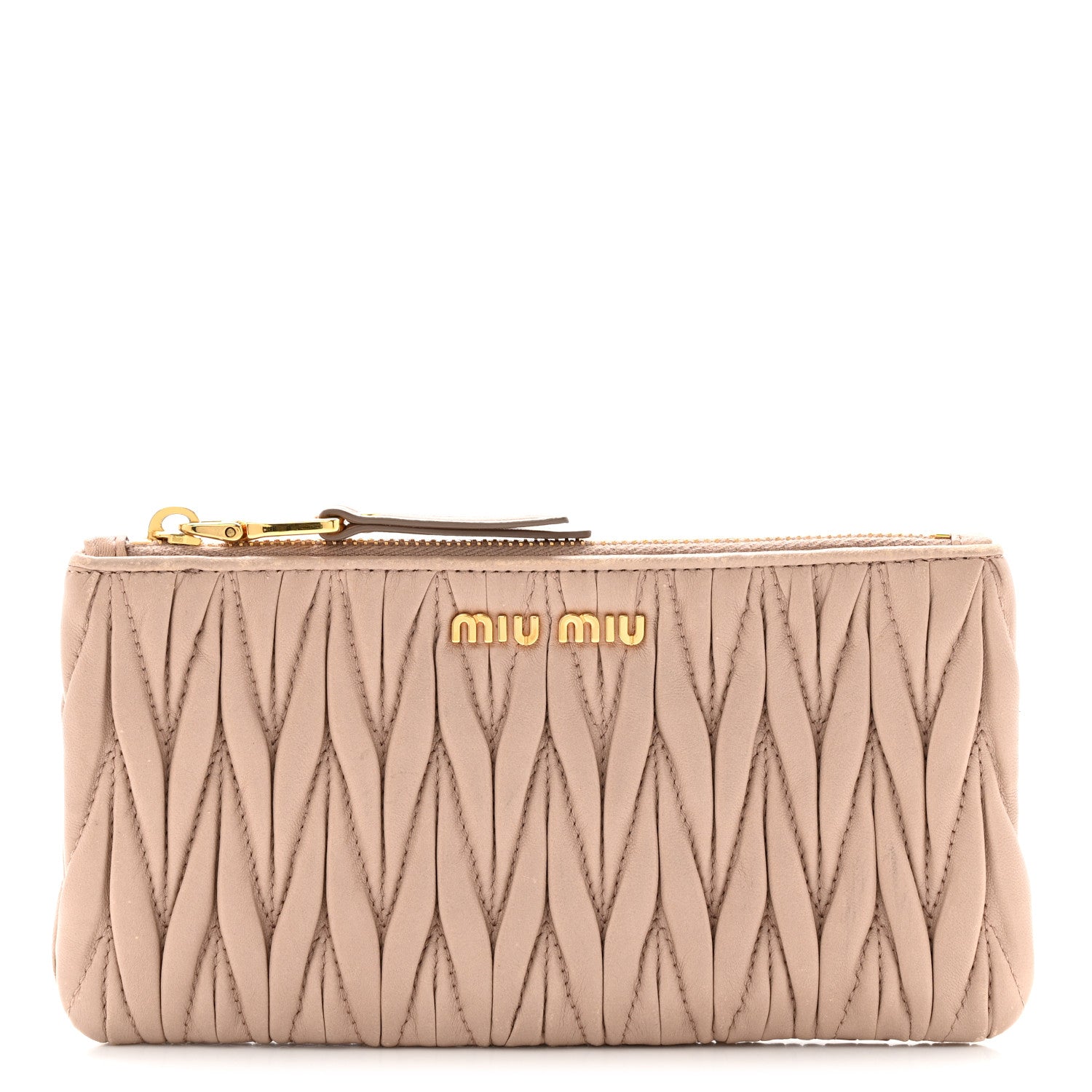 Miu Miu Nappa Matelasse Wristlet Cammeo 1 of 18